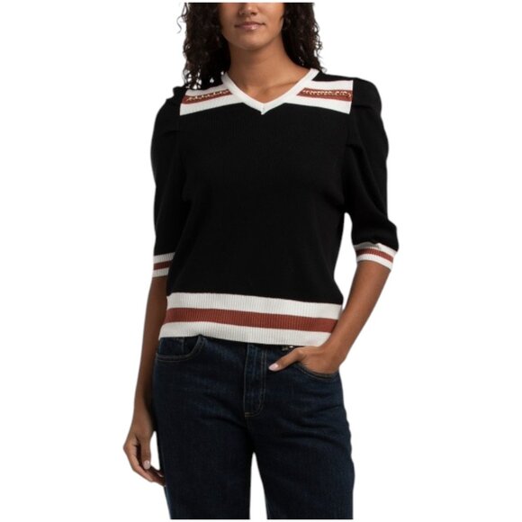 SELECT & TRENDS V-neck Sweater With Chain Detail - Picture 1 of 3